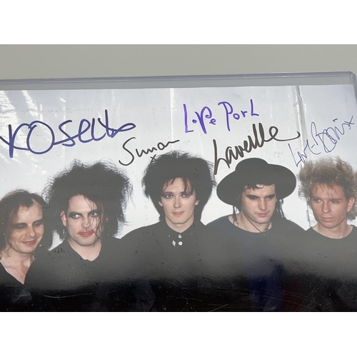 490 - The Cure  promo photo, with signatures, 25.4cm x 20.1cm, with Certificate of Authenticity from Heroe... 