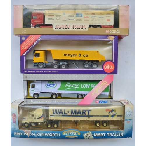 116 - Collection of diecast truck models, mostly 1/64 scale to include Corgi Eddie Stobart, Geodis Cavewoo... 