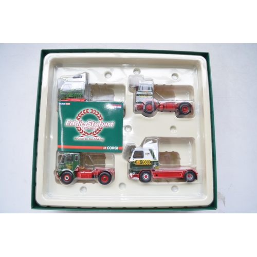 130 - Boxed Corgi 1/50 scale diecast Eddie Stobart 1970-2010 40th Anniversary 4 vehicle set CC99202, limit... 