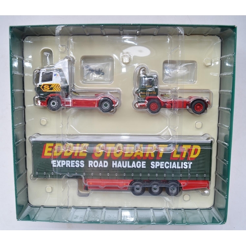 131 - Boxed Corgi 1/50 scale diecast Eddie Stobart 1954-2011 Commemorative 2 truck/1 trailer set CC99203, ... 