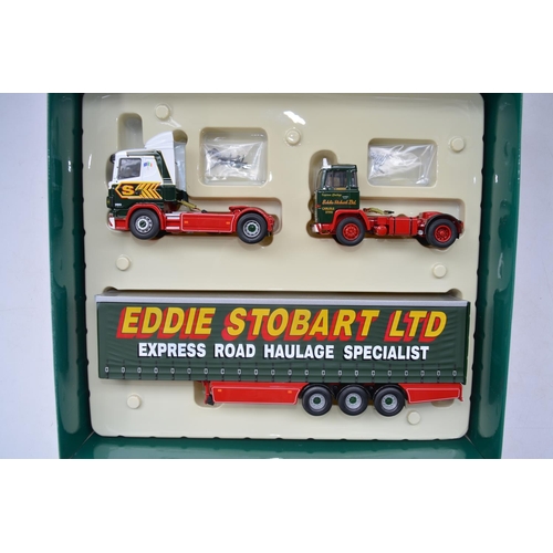 131 - Boxed Corgi 1/50 scale diecast Eddie Stobart 1954-2011 Commemorative 2 truck/1 trailer set CC99203, ... 