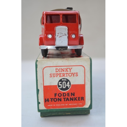 143 - Vintage Dinky Supertoys No504, Foden 14-Ton Tanker with original box in excellent condition for age,... 