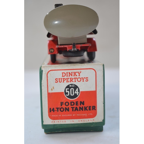 143 - Vintage Dinky Supertoys No504, Foden 14-Ton Tanker with original box in excellent condition for age,... 