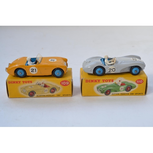 151 - Two vintage Dinky Toys racing cars, Austin Healey 