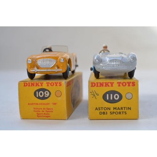 151 - Two vintage Dinky Toys racing cars, Austin Healey 