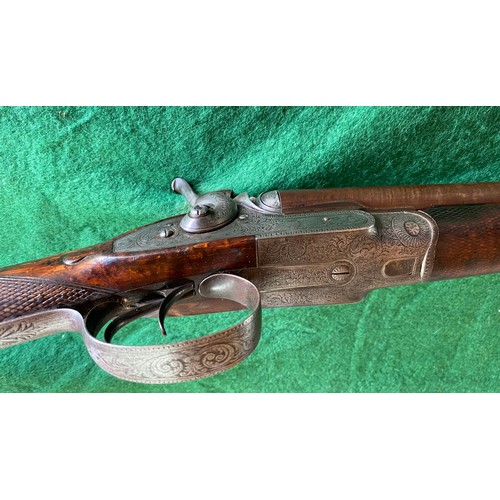 803 - John Manton & Son 14 bore converted from percussion shotgun from circa 1845. It was converted to cen... 