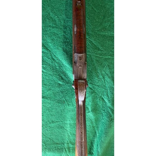 803 - John Manton & Son 14 bore converted from percussion shotgun from circa 1845. It was converted to cen... 