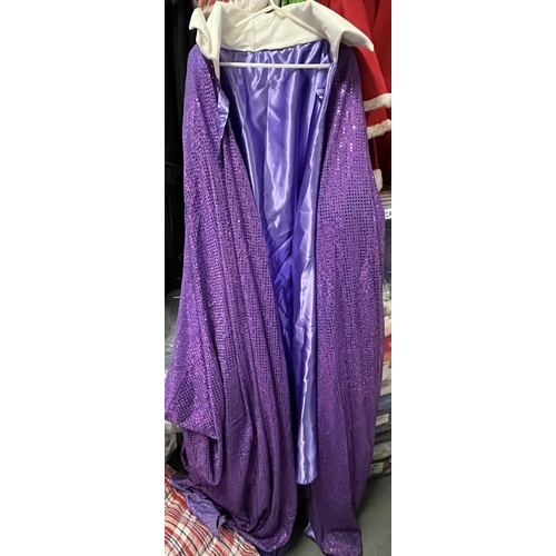 245 - Purple sparkly cloaks (6 approx.), gold sparkly waistcoats (26 approx.), plain gold waistcoats (9 ap... 