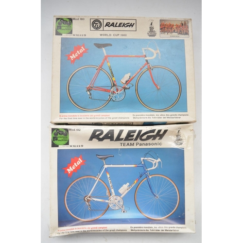 206 - Two unstarted Protar 1/9 scale Raleigh racing bicycle models, metal frames with plastic parts to inc... 