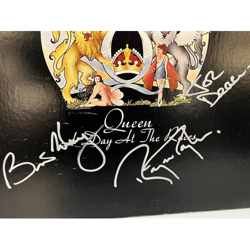 515 - Queen 'Day at the Races' LP, with Freddie Mercury, Brian May, John Deacon & Roger Taylor signatures,... 