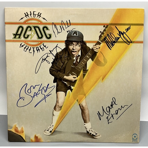 527 - ACDC 'High Voltage' LP, with Phil Rudd, Angus Young, Mark Evans & 2 others signatures, with Certific... 