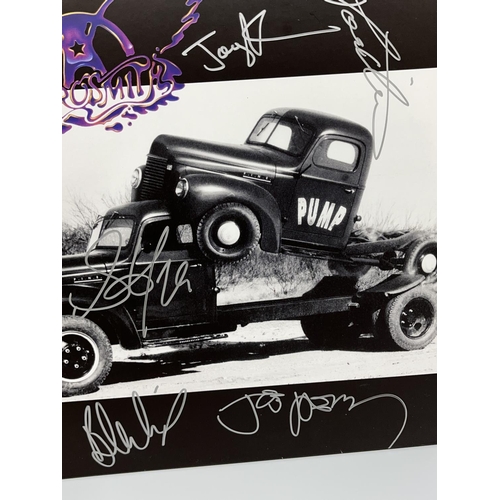 530 - Aerosmith 'Pump' LP, with Steven Tyler, Joe Perry, Joey Kramer, Brad Whitford & 1 other signatures, ... 