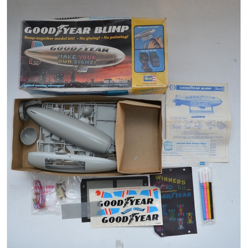 221 - Revell Goodyear Blimp model with lighted moving message board (sealed electrical packs) and vintage ... 