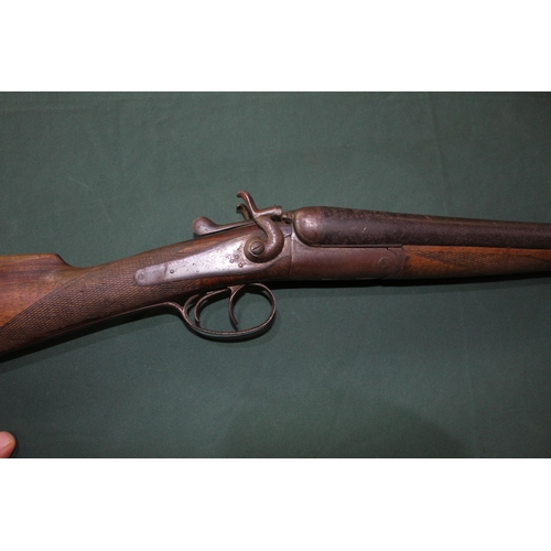 812 - 12B Robinson side by side hammer shotgun with 28