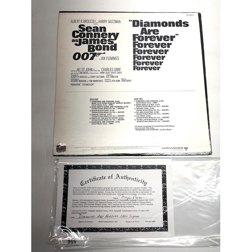 556 - 'Diamonds are Forever' Original Motion Picture Score LP, with Sean Connery, Jill St. John, Jimmy Dea... 