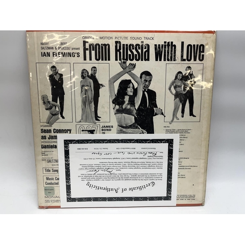 557 - 'From Russia with Love' Original Motion Picture Sound Track LP, with Sean Connery, Bernard Lee, Lott... 