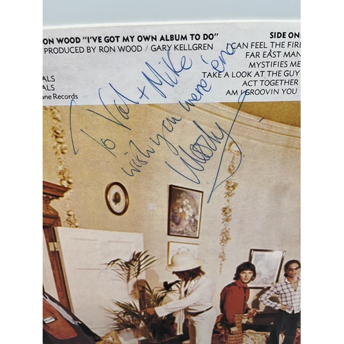 573 - Ron Wood 'Ive Got My Own Album To Do' LP, with 'To Val + Mike Wish you were 'ere Woody' signature