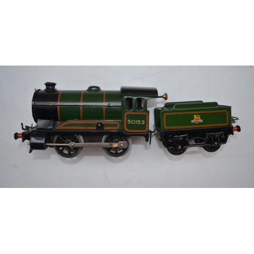 260 - Hornby Trains O gauge clockwork No 51 Locomotive with tender (green) in full working order with orig... 