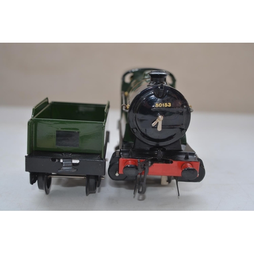 260 - Hornby Trains O gauge clockwork No 51 Locomotive with tender (green) in full working order with orig... 