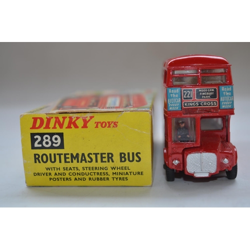 168 - Vintage Dinky Toys Routemaster Bus (no 289) with original box. Model in excellent/near mint conditio... 