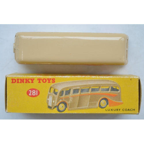 Vintage Dinky Toys Luxury Coach no 281 with original box. Model in very good condition with some b