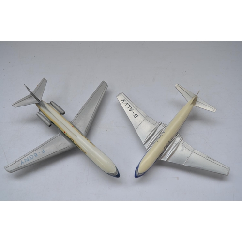 174 - Two vintage Dinky Supertoys diecast airliner models, Caravelle SE 210 Air France with functional air... 