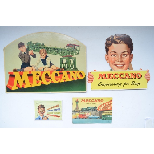 176 - Two vintage Meccano free standing shop advertising signs in stiff card (largest W17