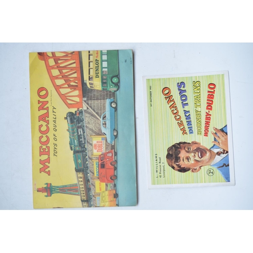 176 - Two vintage Meccano free standing shop advertising signs in stiff card (largest W17