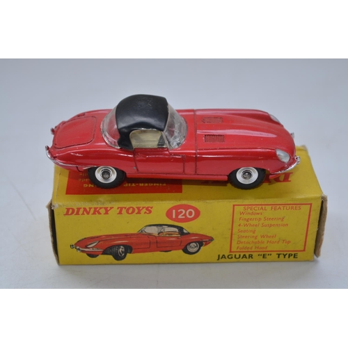 187 - Three vintage Dinky Toys model cars: Gabriel Model T Ford (from Gerry Anderson's The Secret Service)... 