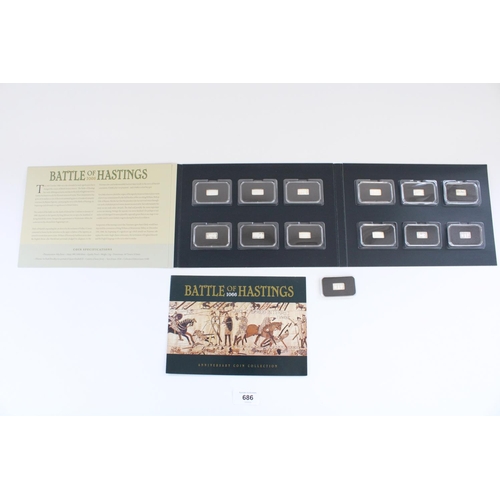 686 - Jersey Mint 2016 50p silver ingot Battle of Hastings commemorative set with one spare