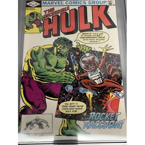 406 - The Incredible Hulk #271, 1st comic book appearance of Rocket Raccoon, CGC grade 9.0