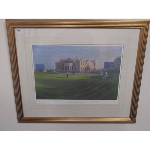 310 - The Alfred Dunhill Cup, Signed Craig Campbell limited edition  print 27/500 with 3 other pencil sign... 