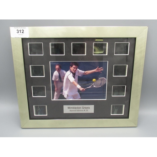 312 - Wimbledon Greats Special Edition #23 framed photo cells, with Certificate of Authenticity by Rye by ... 