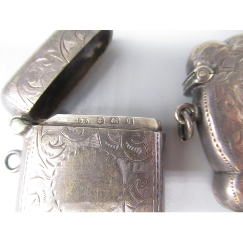 747 - Geo.V hallmarked Sterling silver vesta case by Charles Edwin Turner, Birmingham, 1915, another simil... 