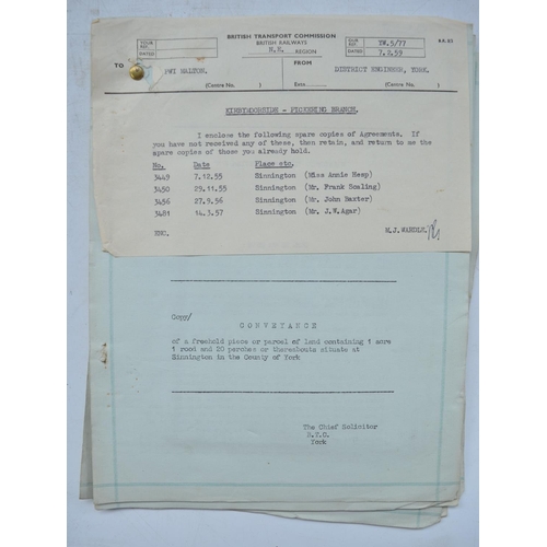 284 - Collection of documents related to British Railways conveyance, sale and work proposals and agreemen... 