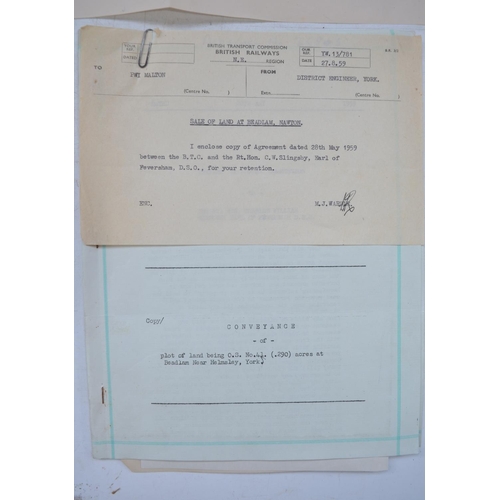 284 - Collection of documents related to British Railways conveyance, sale and work proposals and agreemen... 