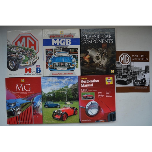 85 - Seven MG/classic car books including Haynes Repairing And Restoring Classic Car Components, Haynes M... 