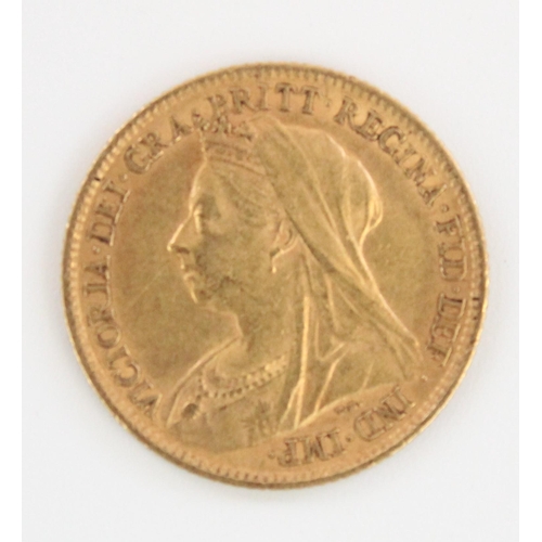 603 - Victoria 1899 gold half sovereign