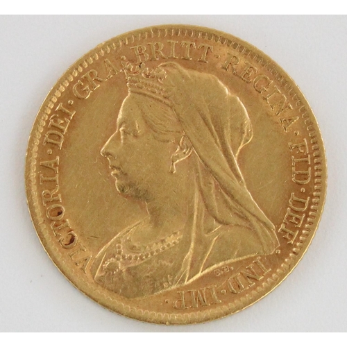 604 - Victoria 1899 gold half sovereign