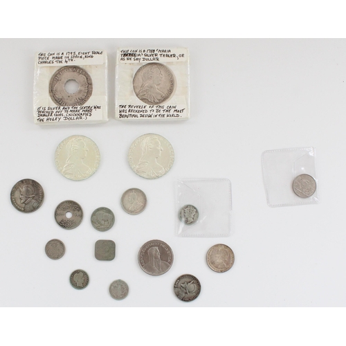 638 - Collection of world coins incl. three Maria Theresa Thaler restrikes (qty)