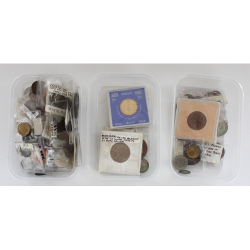 639 - GB mixed pre-decimal and commemorative coinage (3 tubs)