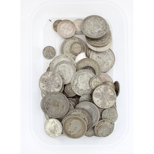 640 - GB post-1920 silver content coinage, threepence through half crown, approx. 541g