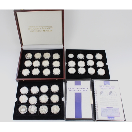 656 - MDM crown collections HM Queen Elizabeth the Queen Mother silver proof 36 commemorative coin set, en... 