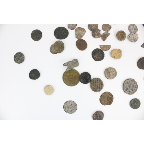 665 - Collection of misc. metal detecting coin finds incl. Roman bronze, early English hammered etc (qty)