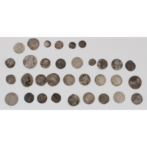 666 - Collection of English silver metal detecting coin finds incl. C14th hammered, Elizabeth I 1572 sixpe... 