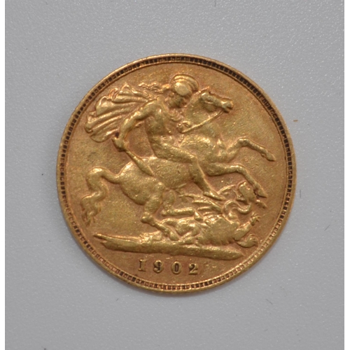 607 - Edw. VII 1902 gold half sovereign