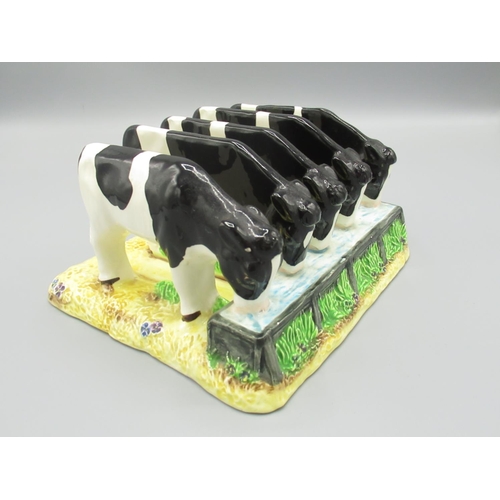 327 - Border Fine Arts, James Herriot's Country Kitchen 470880 Five Calves Toast Rack, 16.5cm x 15cm x 9cm