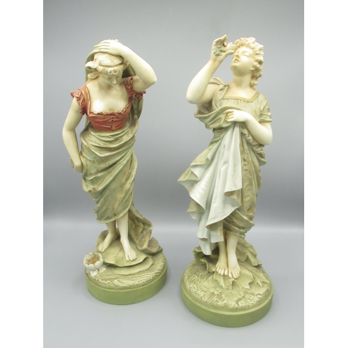 36 - Anthea Turner Collection - Robinson & Leadbeater antique bisque figure of a girl in flowing robes, a... 