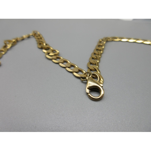 17 - 9ct yellow gold flat curb link chain necklace, stamped 375, L51cm, 25.2g