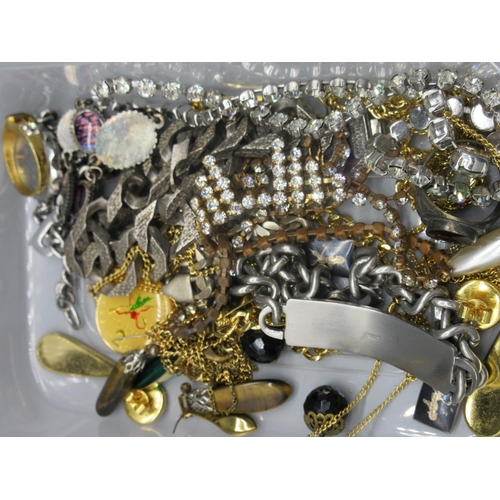 48 - Collection of costume jewellery including brooches, earrings, watches etc.